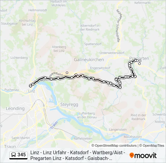 345 Bus Line Map