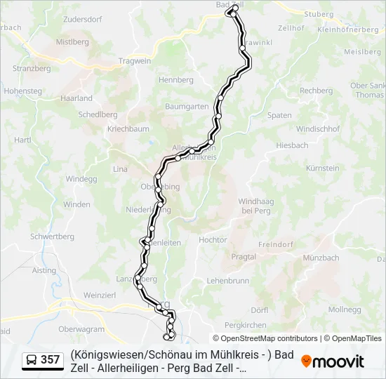 357 Bus Line Map