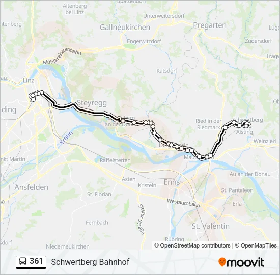 361 Bus Line Map