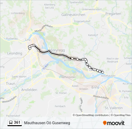 361 Bus Line Map