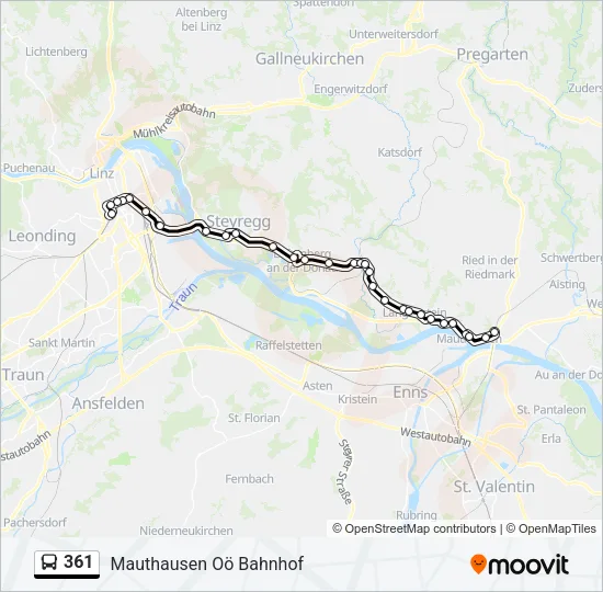 361 Bus Line Map
