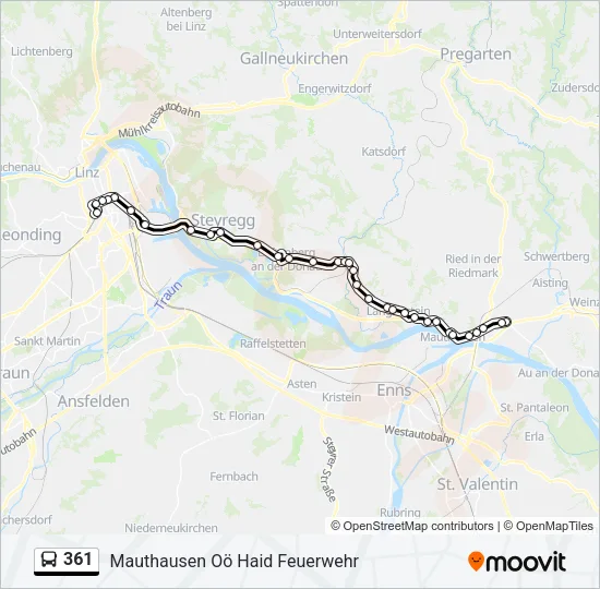 361 Bus Line Map