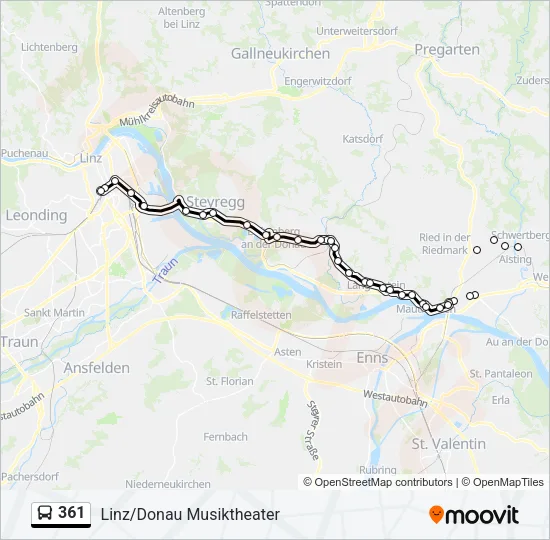 361 Bus Line Map