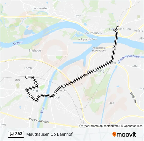 363 Bus Line Map
