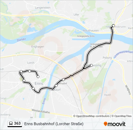 363 Bus Line Map