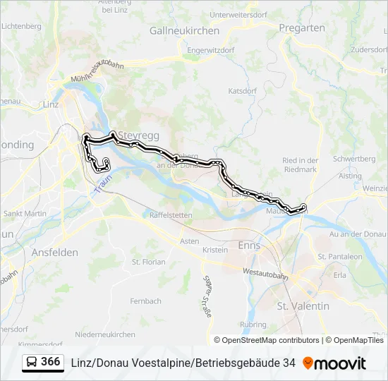 366 Bus Line Map