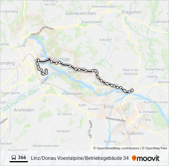 366 Bus Line Map