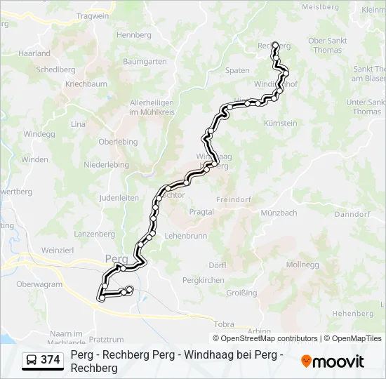 374 Bus Line Map