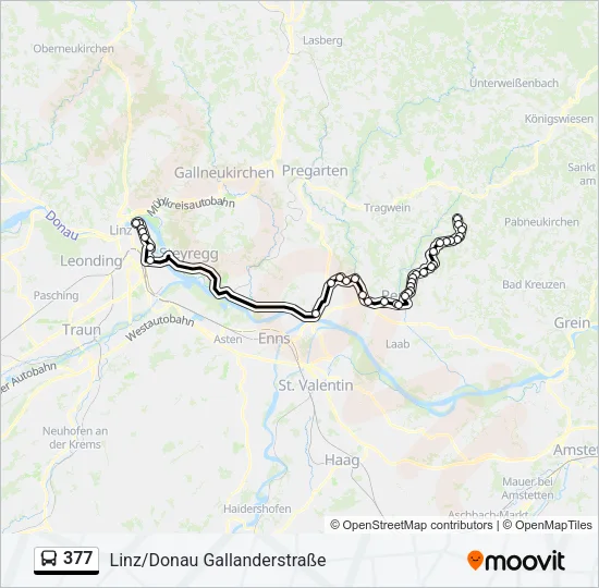 377 Bus Line Map