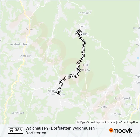 386 Bus Line Map