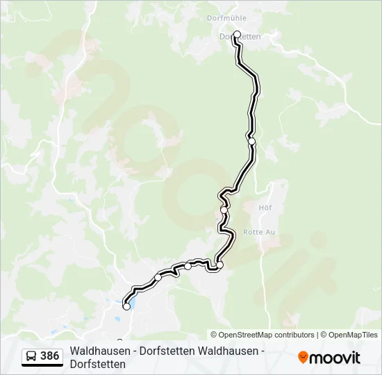 386 Bus Line Map