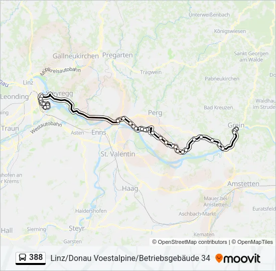 388 Bus Line Map