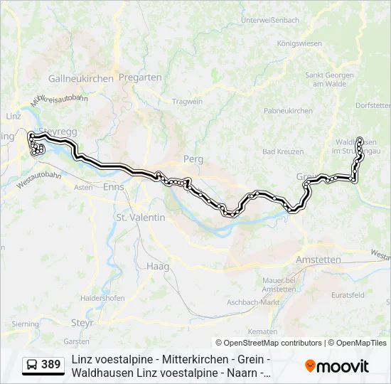 389 Bus Line Map