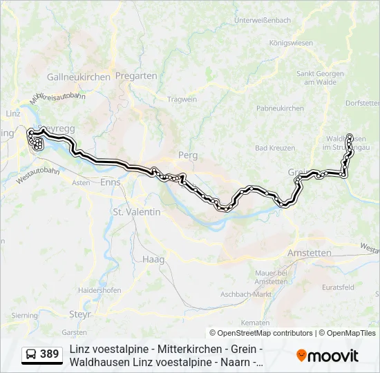 389 Bus Line Map