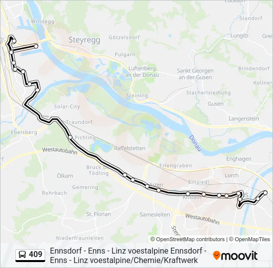 409 Bus Line Map