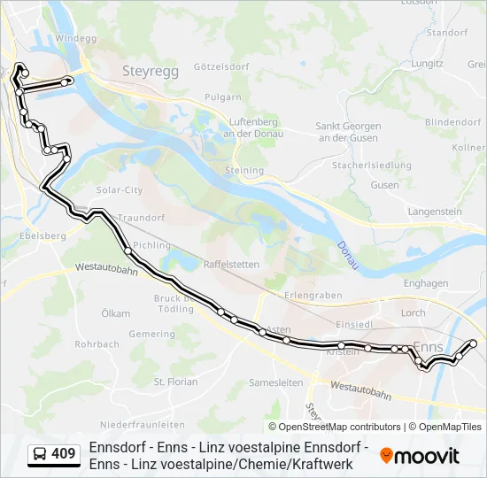 409 Bus Line Map