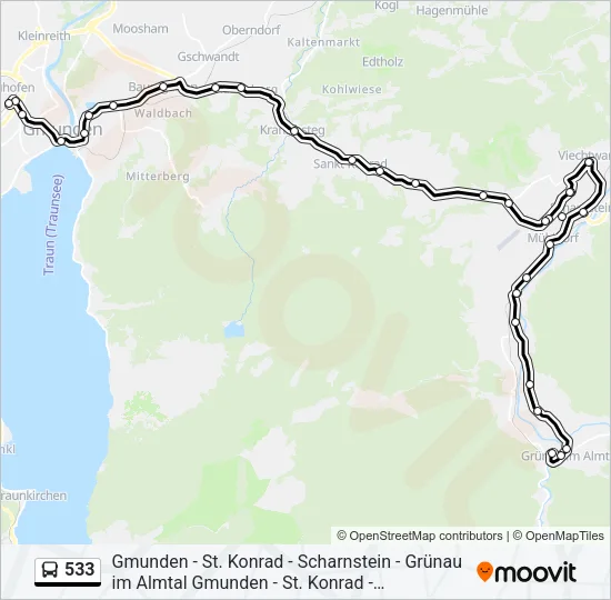 533 Bus Line Map