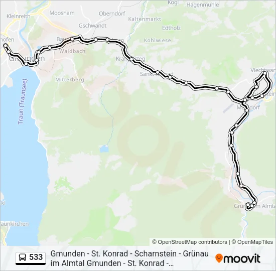 533 Bus Line Map