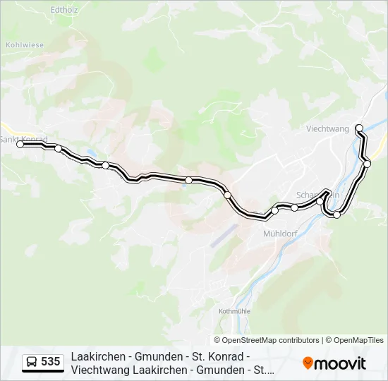 535 Bus Line Map