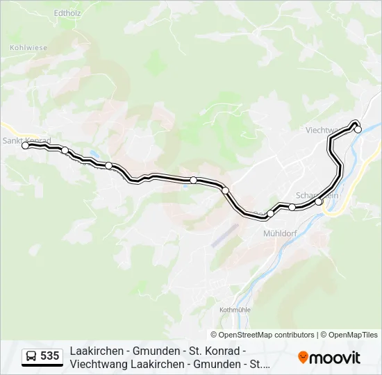535 Bus Line Map
