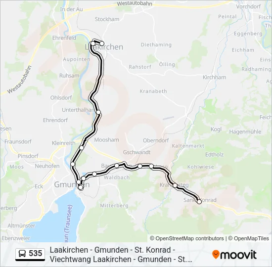 535 Bus Line Map