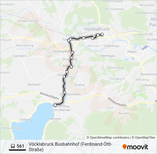 561 Bus Line Map