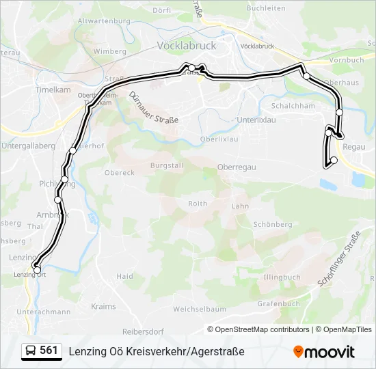 561 Bus Line Map