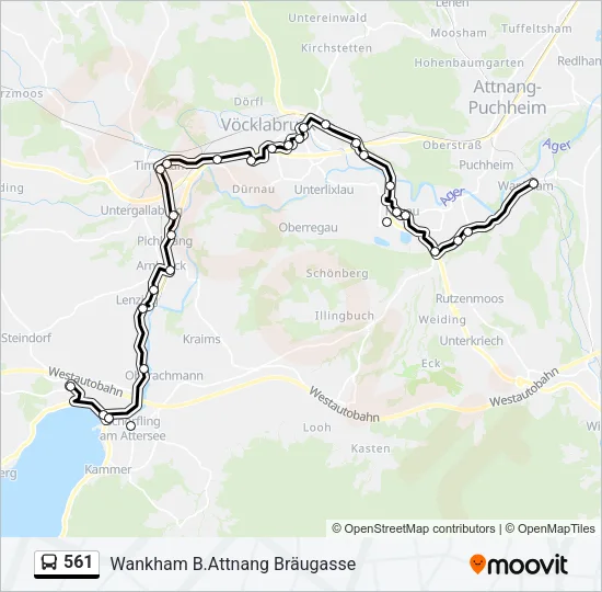 561 Bus Line Map