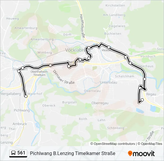 561 Bus Line Map