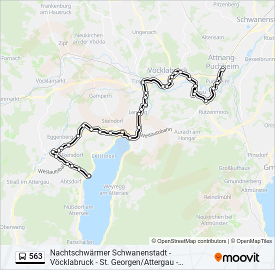 563 bus Line Map