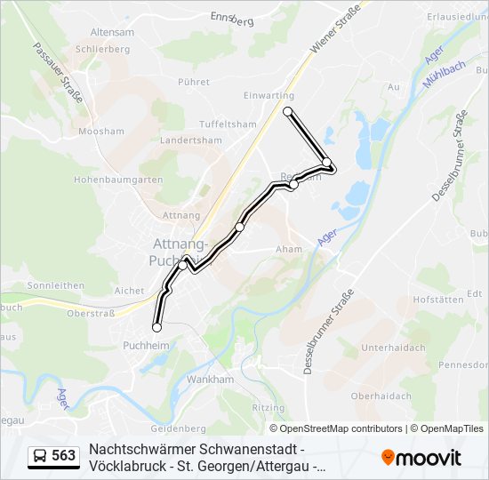 563 bus Line Map