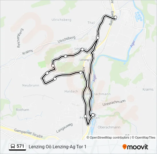 571 Bus Line Map