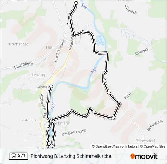 571 Bus Line Map