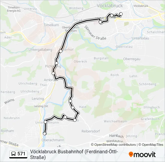 571 Bus Line Map