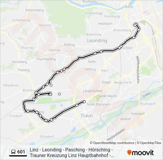 601 Bus Line Map