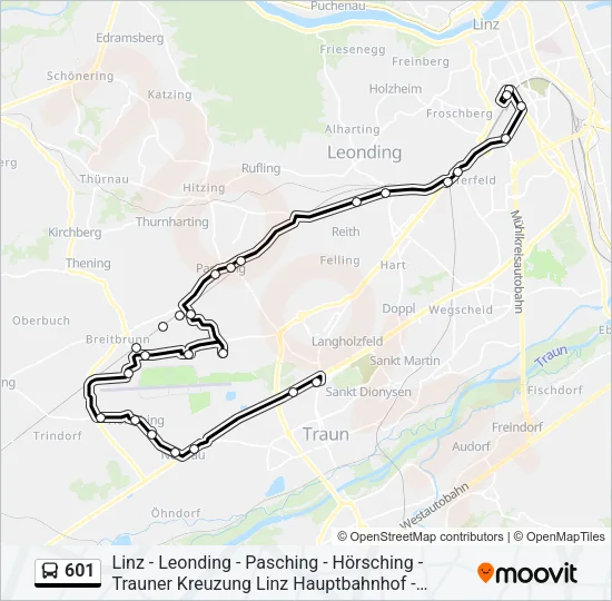 601 Bus Line Map