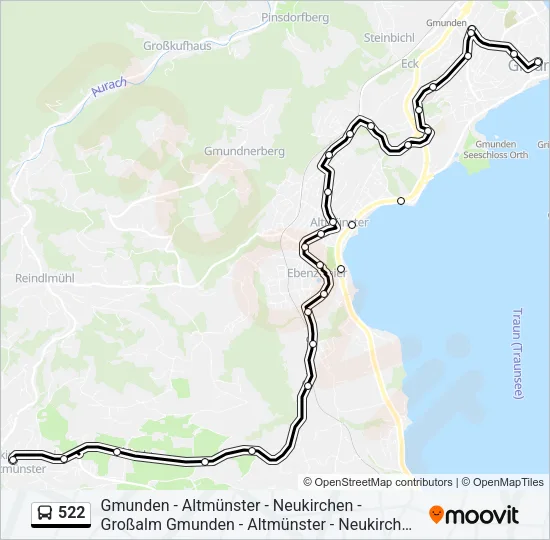 522 Bus Line Map