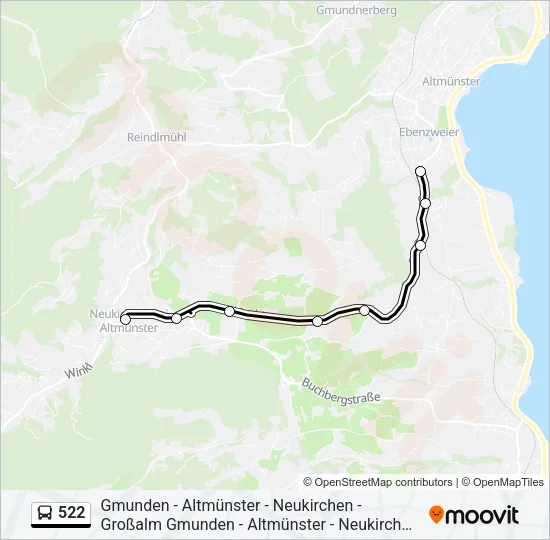 522 Bus Line Map