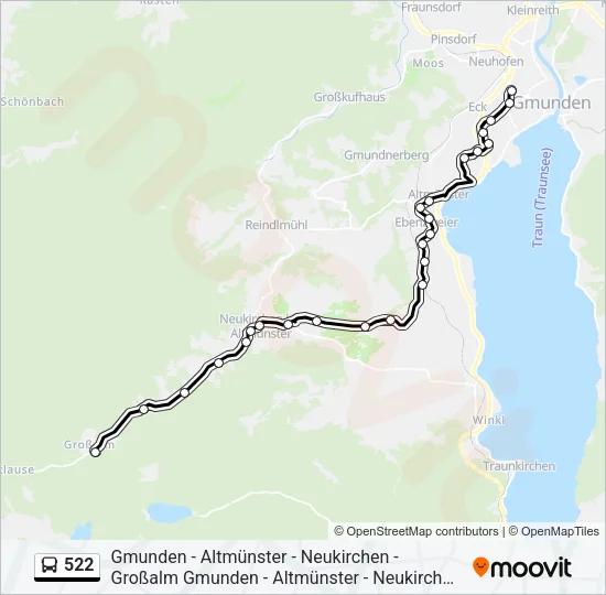 522 Bus Line Map