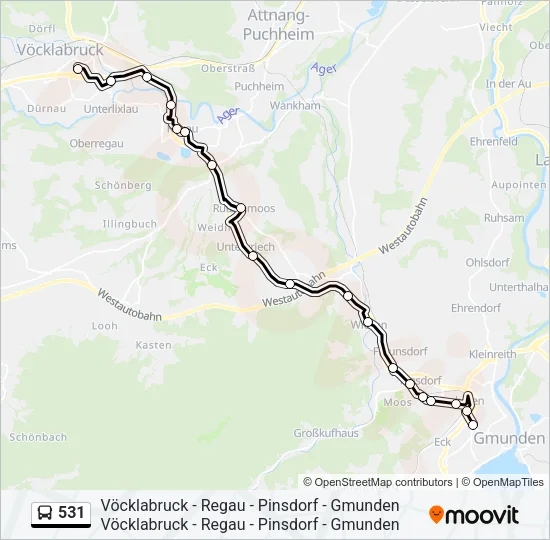 531 Bus Line Map