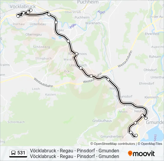 531 Bus Line Map