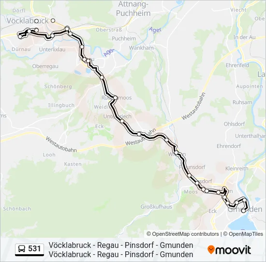 531 Bus Line Map