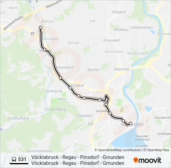 531 Bus Line Map