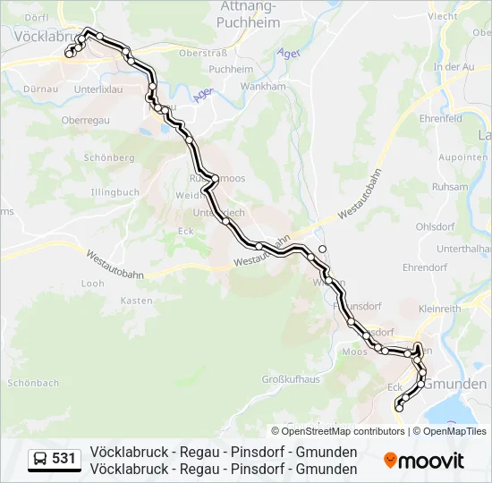 531 Bus Line Map