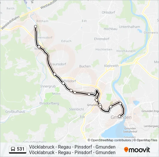 531 Bus Line Map