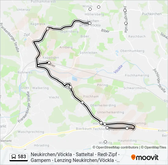 583 Bus Line Map
