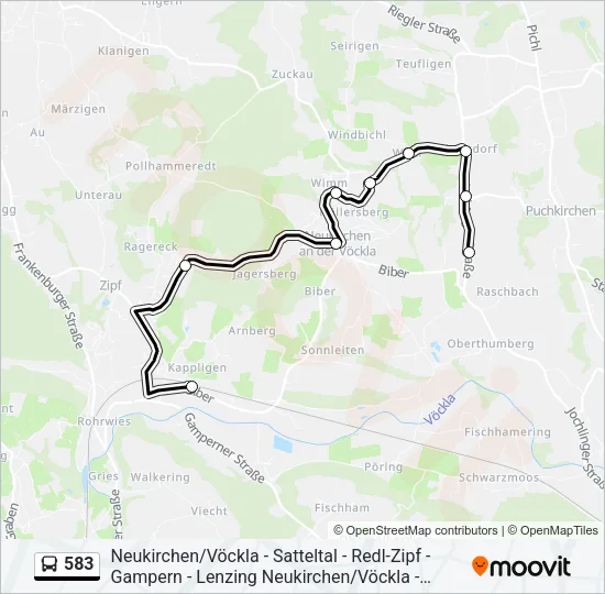 583 Bus Line Map