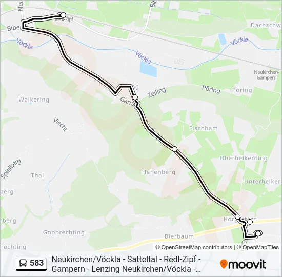 583 Bus Line Map