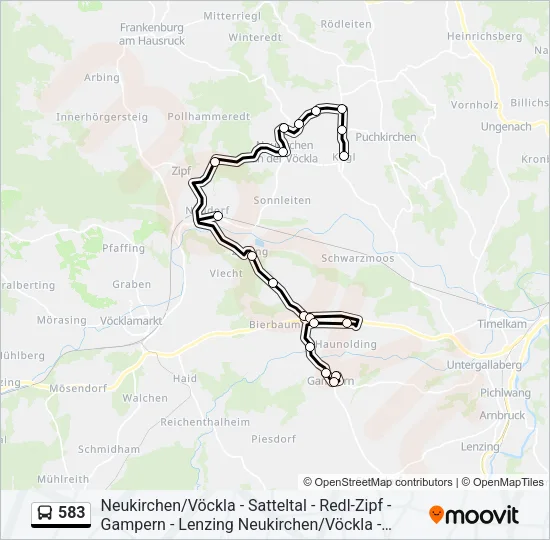 583 Bus Line Map