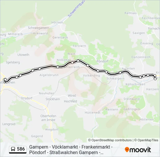 586 Bus Line Map